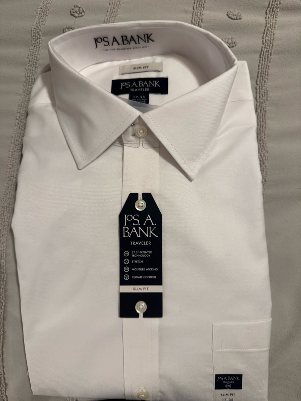 Jos. A. Bank Slim Fit White Traveler Dress Shirt